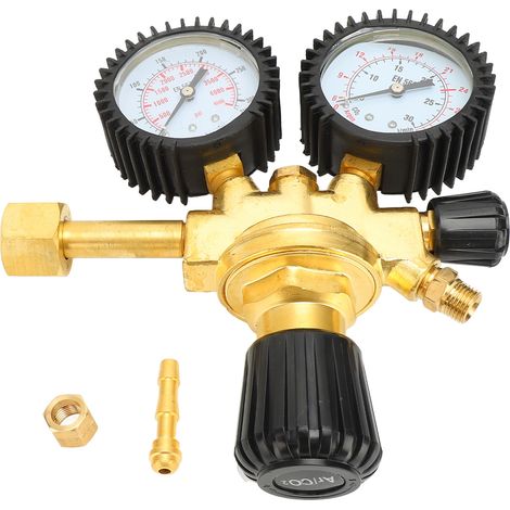 Régulateur d'oxygène avec manomètre, vanne de régulation en cuivre pur pour système d'alimentation en gaz industriel 0-25 MPa (1/5)