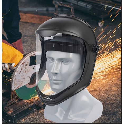 Casque de Faciale Protège Contre Chutes avec Visière Meulage de Sécurité, Housse de Anti-buée, Masque Double Bandeau (1/5)