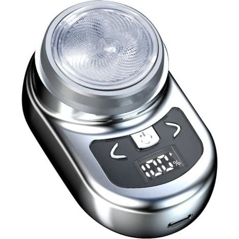 Rasoir éLectrique Portable Rasage de Poche pour Mini à Barbe Affichage Puissance LCD Rechargeable Voyage Domicile-B (1/4)