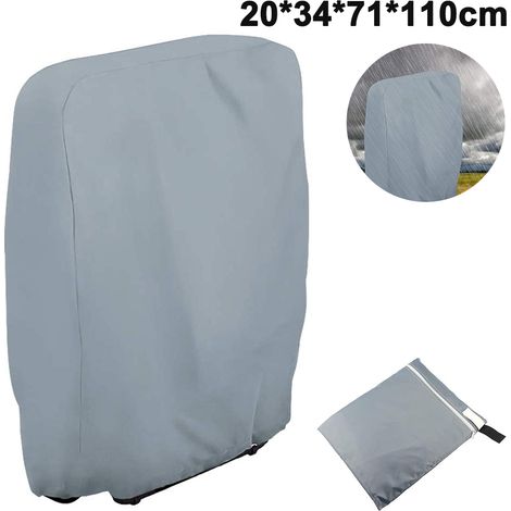 Housse anti-poussière grise pour chaise longue pliante d'extérieur (20/34 x L 71 x H 110 cm)