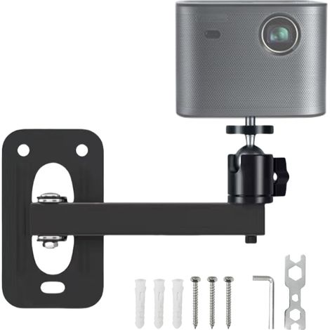 Supporto da soffitto per proiettore, con filettatura da 1/4", regolabile a 360°, supporto da parete per proiettore, dispositivi di sorveglianza (1/5)