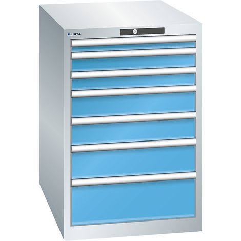 LISTA, Armoire à tiroirs avec 7 tiroirs, l x p x h 564 x 724 x