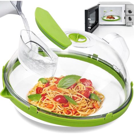 Couvercle Micro Ondes avec Eau, 26 cm Cloche Micro Onde sans bpa avec poignée Idéal pour Les Petits et Grands Micro-Ondes Cloche Transparente Alimentaire (1/4)