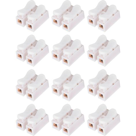 Connecteur électrique CH-2, 500 pièces, borne rapide 2 broches en laiton pur, serre-fil à poussoir, connectique sans soudure, pièces de câblage pour circuits. (1/5)