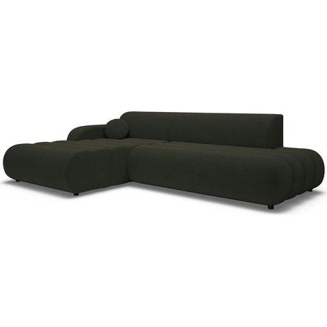Selsey Arione - Ecksofa mit Schlaffunktion, Chenille Grün, 283 cm - links (1/5)