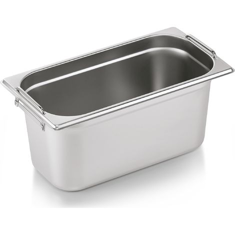 Bac inox GN 1/3 H 150 mm 5,7 ltr poignées rabattables GN CORE - Was Germany