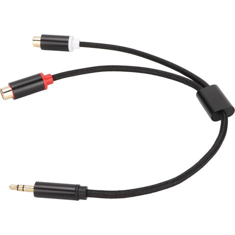 Câble Adaptateur Y 3.5mm Mâle vers 2 RCA Femelle Doré Haute Fidélité pour Smartphone et Tablettes (1/5)