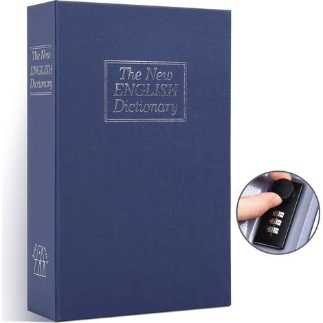 Coffre Fort Secret, Ohuhu Coffre Fort Discret pour Dictionnaire avec Verrou à Combinaison, Coffre-fort en Forme de Livre, Cachette Secrete pour Espèces, Bijoux et Clé, Cadeau pour Famille Amis