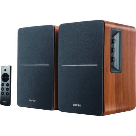 Edifier R1280DBs Madeira Preto 42W entrada AUX Bluetooth 5.0 Colunas para PC