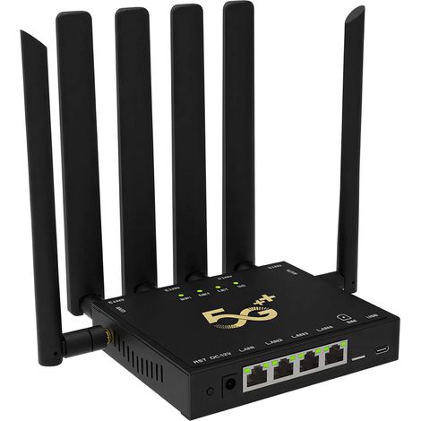 Mobiler Dual-Band-5G-Router, ausgestattet mit 6 Wi-Fi-6-Antennen, kompatibel mit SIM-Karten, stabile Verbindung, geeignet für Ultra-HD-Videos und Online-Spiele (1/5)