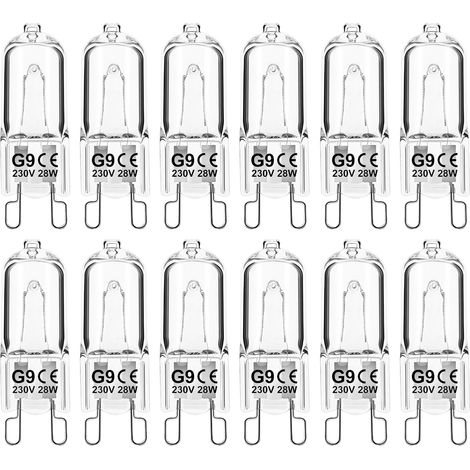 G9 28W Dimmbare Halogenlampe in Warmweiß, hitzebeständig bis 300°C, geeignet für Backöfen und Mikrowellen, Innen- und Außenbeleuchtung, 12er-Packung (1/5)