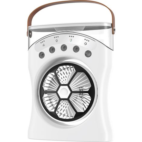 Misting -Lüfter tragbar - wiederaufladbare persönliche Kühllüfter mit Wasserspray, USB betrieben 180 ° rotierender Mini-Nebelventilator, 3-Gang-Luftkühler für Schlafzimmer, Büro, Wohnheim, Reisen im (1/5)