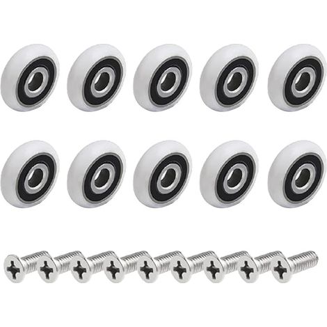 Lntyq Lot de 10 roulettes de rechange pour porte de douche (19 mm) (1/5)