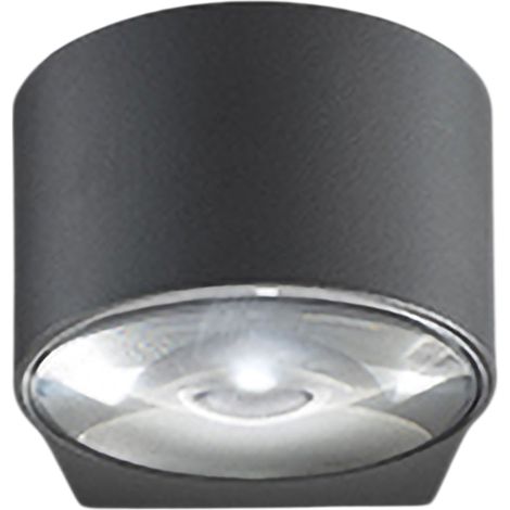 Lens Lampada da parete a LED biemissione in alluminio pressofuso Grigio Scuro 12W IP65 per illuminazione esterna e interna 7.6x10.5x12 cm (1/5)
