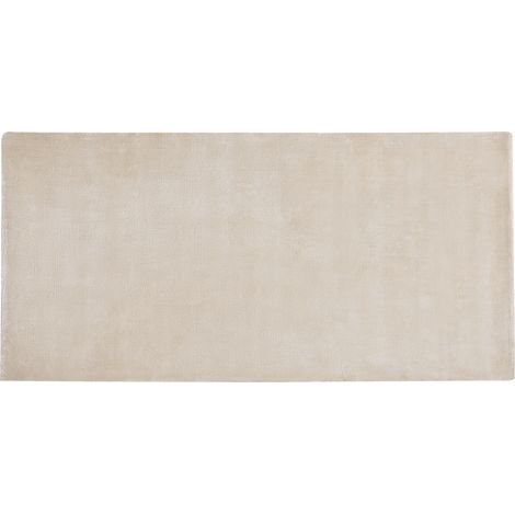 Alfombra de viscosa beige claro 80 x 150 cm pelo corto sala de estar Gesi II (1/5)
