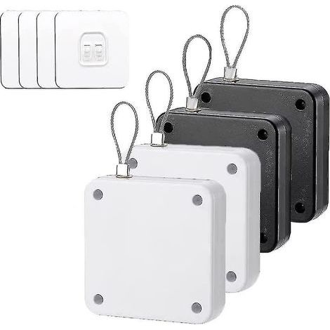 Set mit 4 automatischen Türschließern, Türschließern mit automatischer Erkennung und Zugschnur.
