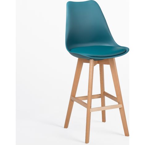 Sgabello alto nordico con cuscino in similpelle SKLUM            