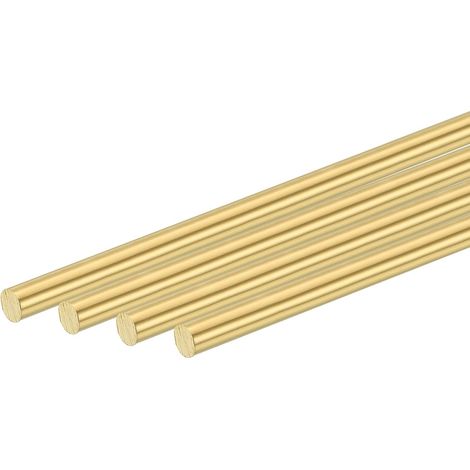 4 x Round Solid Brass Rod 9/32 inches (7 mm) Diameter, Length 8 inches (203 mm) H62 Brass Bar for DIY Industry Construction (1/5)