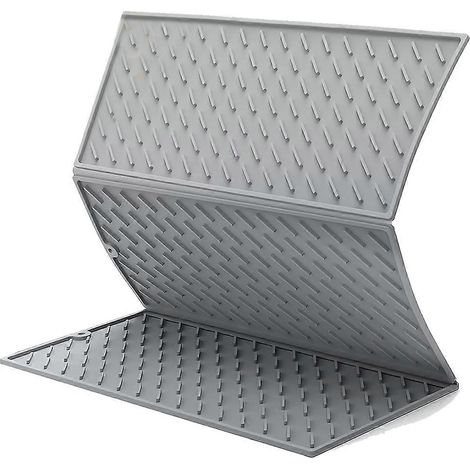 Tapis égouttoir en silicone pour plan de travail, avec crochet (1/4)