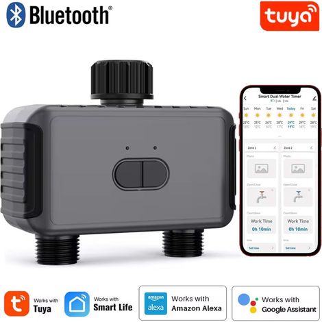 Tuya Valvola di Controllo Irrigazione Automatica a 2 Zone Smart Bluetooth (1/5)