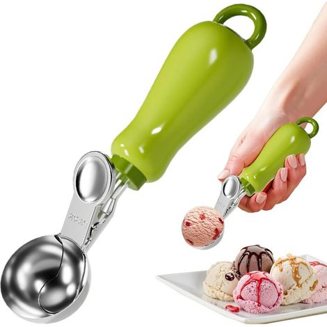 Eiskugeln, Edelstahllöffel und Obstlöffel, zum Aufhängen (1/5)
