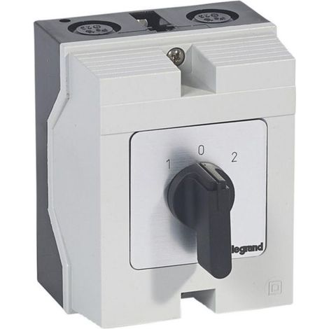 Commutateur à cames inverseur avec position arrêt 45° PR26 - 2P - 4 contacts - boîtier 96x120mm - LEGRAND