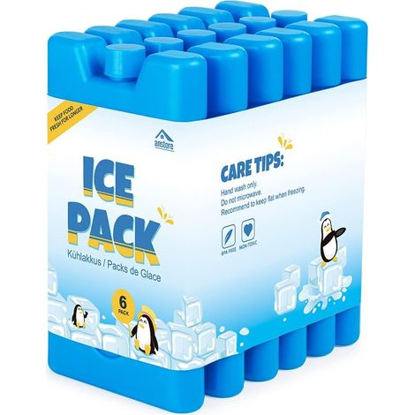 6/8pcs Blocs Réfrigérants Glacière, 200ml Pains de Glace Réutilisable Éléments de Refroidissement pour Glacière,Bloc de Glace pour Sac Isotherme,Sac Repas,Gamelle Déjeuner,Glacière de Travail (1/5)
