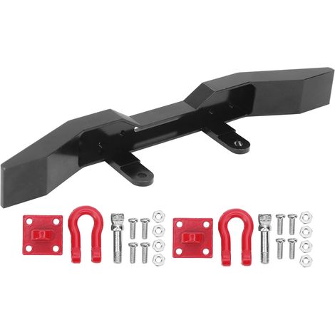 Pare-chocs avant noir en alliage d'aluminium CNC poli pour modèle RC 1/16 - Pièce de rechange
