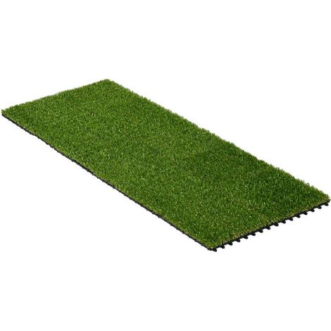 PIASTRELLE DA GIARDINO CON ERBA SINTETICA 30X30CM 10 PEZZI. PRATO ARTIFICIALE REALISTICO. VERDE (1/5)