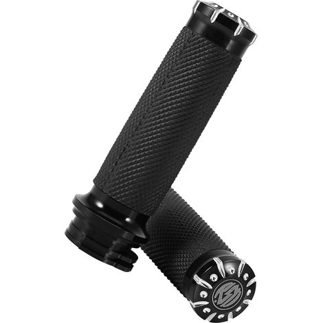 1-Zoll-Motorradlenkergriffe für Softail Cruiser Chopper, Schwarz (1/5)