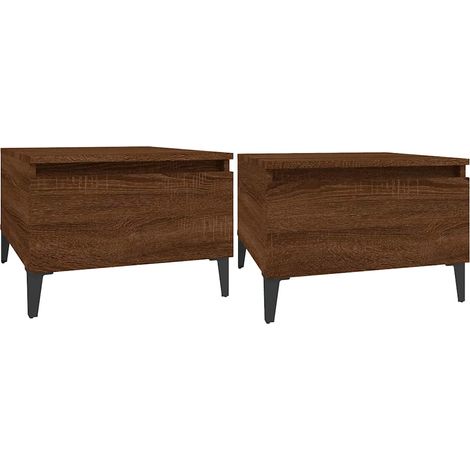 Maison Exclusive - Beistelltische 2 Stk. Braun Eiche 50x46x35 cm (1/5)