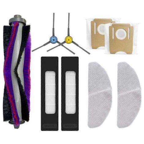 pièces de rechange pour aspirateur robot Clien T24 / Midea S8+ / S8 : brosse principale, filtre HEPA et sac à poussière.