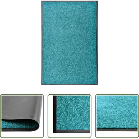 vidaXL Tapis anti-souillures - Paillasson lavable Cyan 60x90 cm (1/5)