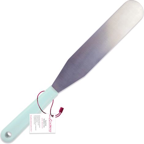 Spatule Plate Flexible INOX 32 cm Ustensile Pâtisserie Gâteau Cuisine Accessoire Cake Design Glaçages Chocolat Crêpes Vert d’Eau Multicolore 32 x 4 x 1,6 cm (1/5)