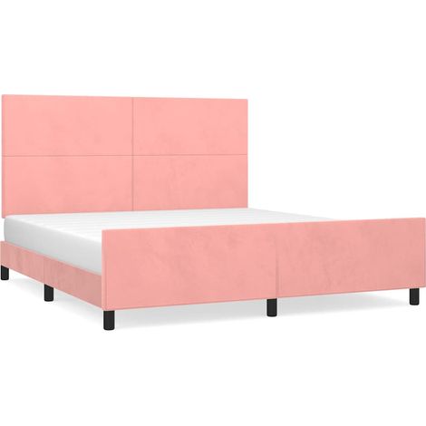 Maison Exclusive - Giroletto con Testiera Rosa 180x200 cm in Velluto (1/5)