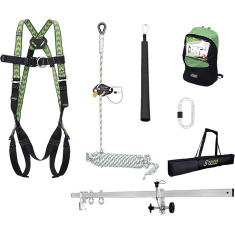 Echelle Direct – Harnais de sécurité avec barre d'ancrage antichute – Longueur 10m – Charge max 1325kg – Fixation rapide pour toiture inclinée - FA1010500A