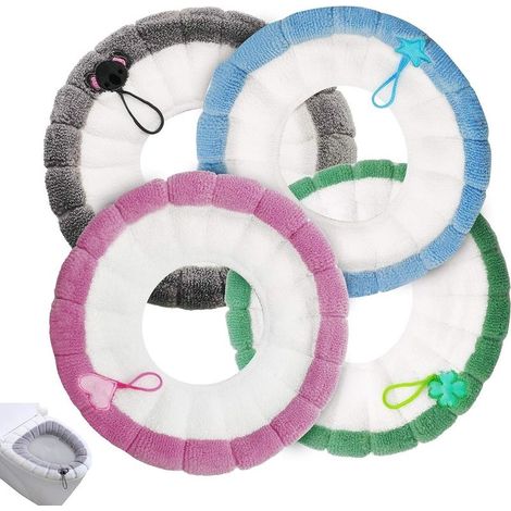 Pcs Toilet Seat Cushion, Toilet Seat Cover, Fabric Toilet Mat, Warm Toilet Mat, Washable Stretchable Toilet Seat Cover, Universal Toilet Seat Cover (1/5)