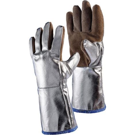 JUTEC Hitzeschutzhandschuhe 5-Finger Universal-Gr. braun / silber - H05LA238-W2 (1/5)