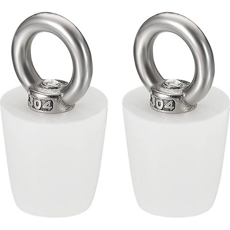 Konischer Stopfen aus Silikonkautschuk 19 mm bis 26 mm, massiver Badewannenstopfen mit Ring für Reagenzgläser, Wasserleitungen, Abflusslöcher, weiß, 2 Stück (1/5)