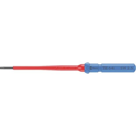 Wera Kraftform Kompakt VDE 64 i 2,5 x 157 mm TIE pour électricien 6 pans intérieurs Lame interchangeable 2.5 mm