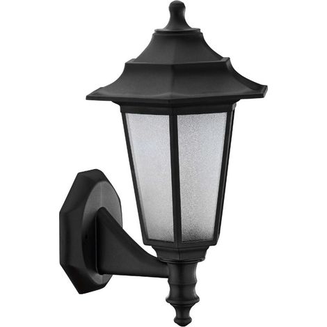 Resistente applique da parete per esterni in PC + PP con portalampada E27 nero