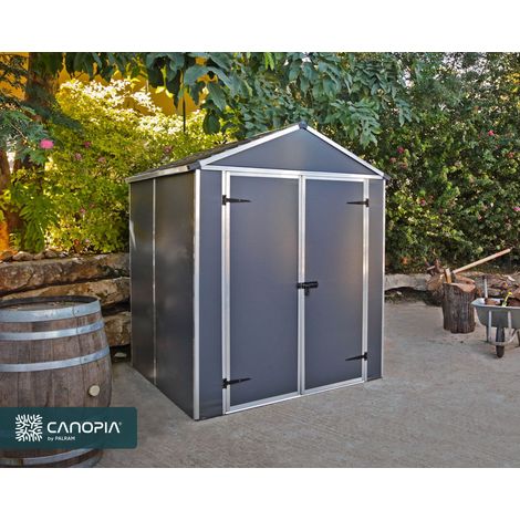 Canopia Rubicon Casetta Da Giardino in Policarbonato Ultra Resistente 154X185X217 cm Grigio Scuro (1/5)
