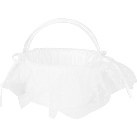 Panier en Dentelle Blanche pour Mariage - Décoration Romantique Cérémonie avec Corbeille à Bonbons et Fleurs (1/5)