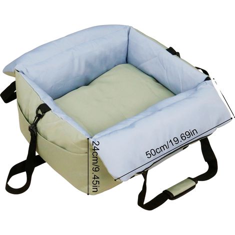 Asiento para perros para coche, diseño cómodo, fácil de limpiar, verde azulado. (1/2)