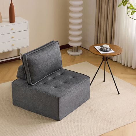 Canapé une place, petit ensemble de sièges, fauteuil de salon, pouf, canapé pour chambre à coucher, chambre d'amis ou chambre d'enfant (1/5)