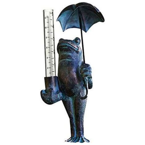 Tube de verre de rechange pour pluviomètre de table à pied en forme de grenouille, pluviomètre d'extérieur en métal avec perles pour jardin, cour, terrasse, allée. (1/4)