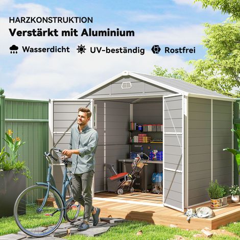 Abri de jardin 4,1 m², cabanon avec toit à deux pentes, dimensions 240 x 190 x 180/228 cm (1/5)