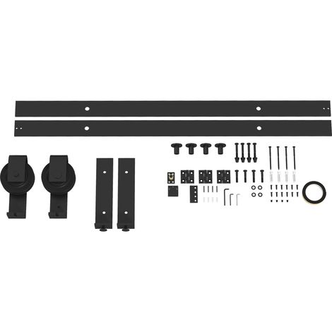 152,5 cm Stahl-Faltschiebetür-Schienenset, Beschläge für 2 Scheunentüren