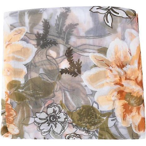 Rideau en tulle transparent à motif pivoine jaune et dentelle, rideau de porte pour chambre, tamisant la lumière, 100 x 200 cm (1/5)