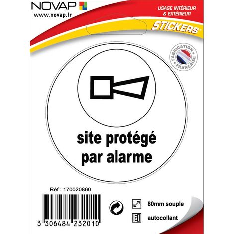 Panneau Site protégé par alarme - Vinyle adhésif Ø80mm - 4232010